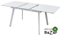 Стол АРУБА 140 Белый, стекло / белый каркас