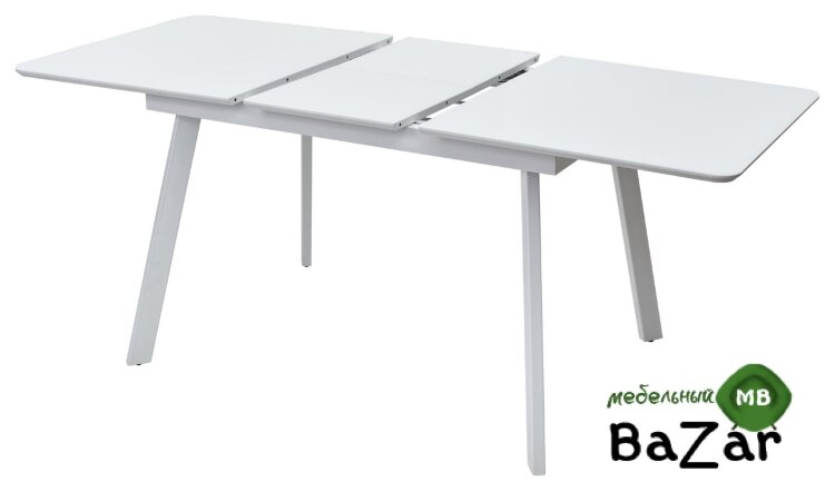 Стол АРУБА 140 Белый, стекло / белый каркас