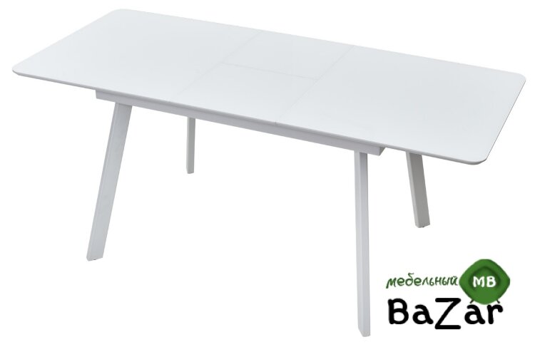 Стол АРУБА 140 Белый, стекло / белый каркас