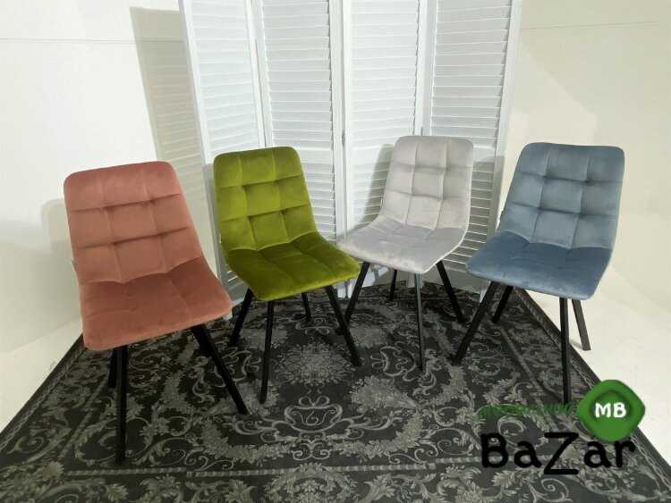 Стул CHILLI SQUARE BLUVEL-06 BLUE, велюр