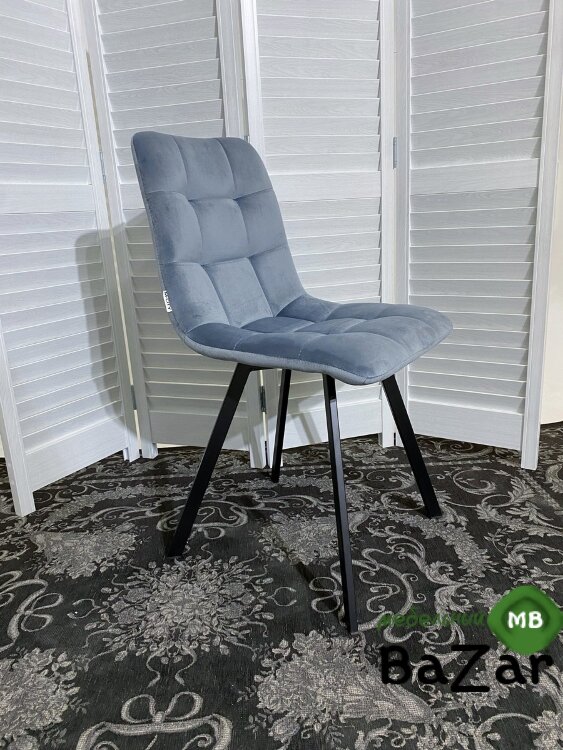Стул CHILLI SQUARE BLUVEL-06 BLUE, велюр