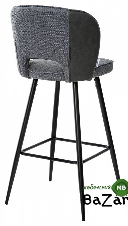 Барный стул HADES TRF-09 серый кварц, ткань/ RU-08 антрацит, PU