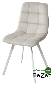 Стул CHILLI SQUARE G108-06 серебристо-серый/ белый каркас, велюр