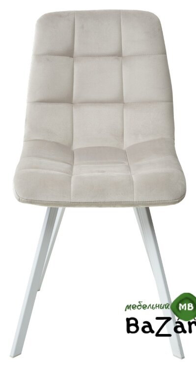 Стул CHILLI SQUARE G108-06 серебристо-серый/ белый каркас, велюр