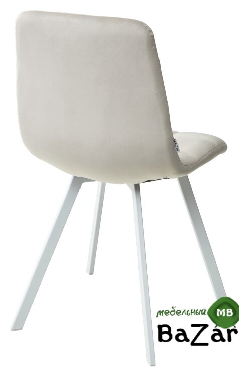 Стул CHILLI SQUARE G108-06 серебристо-серый/ белый каркас, велюр