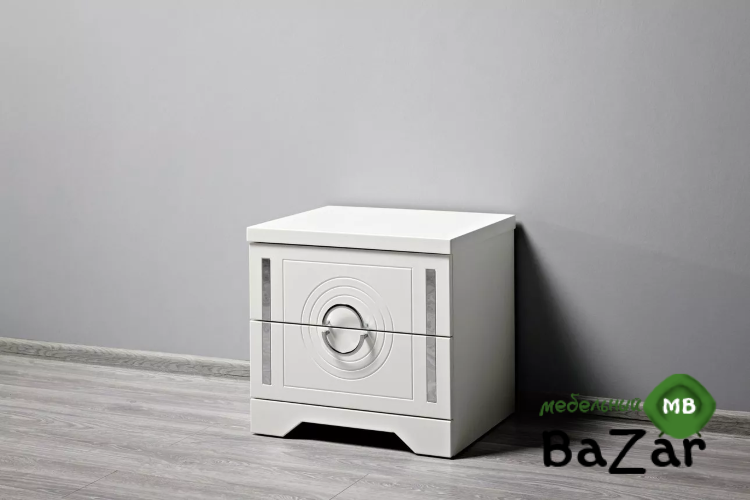 Спальня модульная «Луиза» (МДФ, Эмаль Белая) Декор Серебро Спальня модульная «Луиза» (МДФ, Эмаль Белая) Декор Серебро