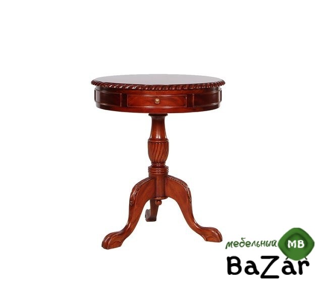 PLT 50. Журнальный столик (массив красного дерева), 60х60х71 см, цвет:Вишня. Round table, ANTIQUE