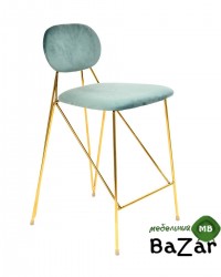 Стул Элис полубарный, вельвет, мятный