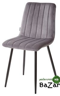 Стул DUBLIN G062-40 серый/ черный каркас, велюр
