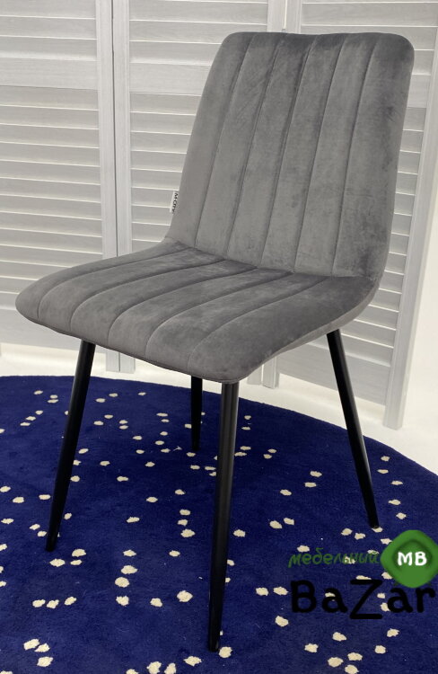 Стул DUBLIN G062-40 серый/ черный каркас, велюр